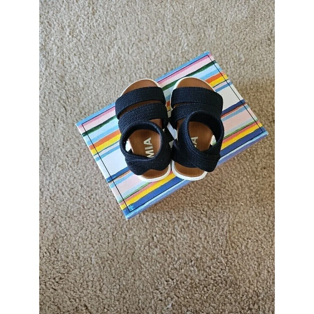 MIA Baby Girls Tierraa Sandal - Black- Size 5- NEW